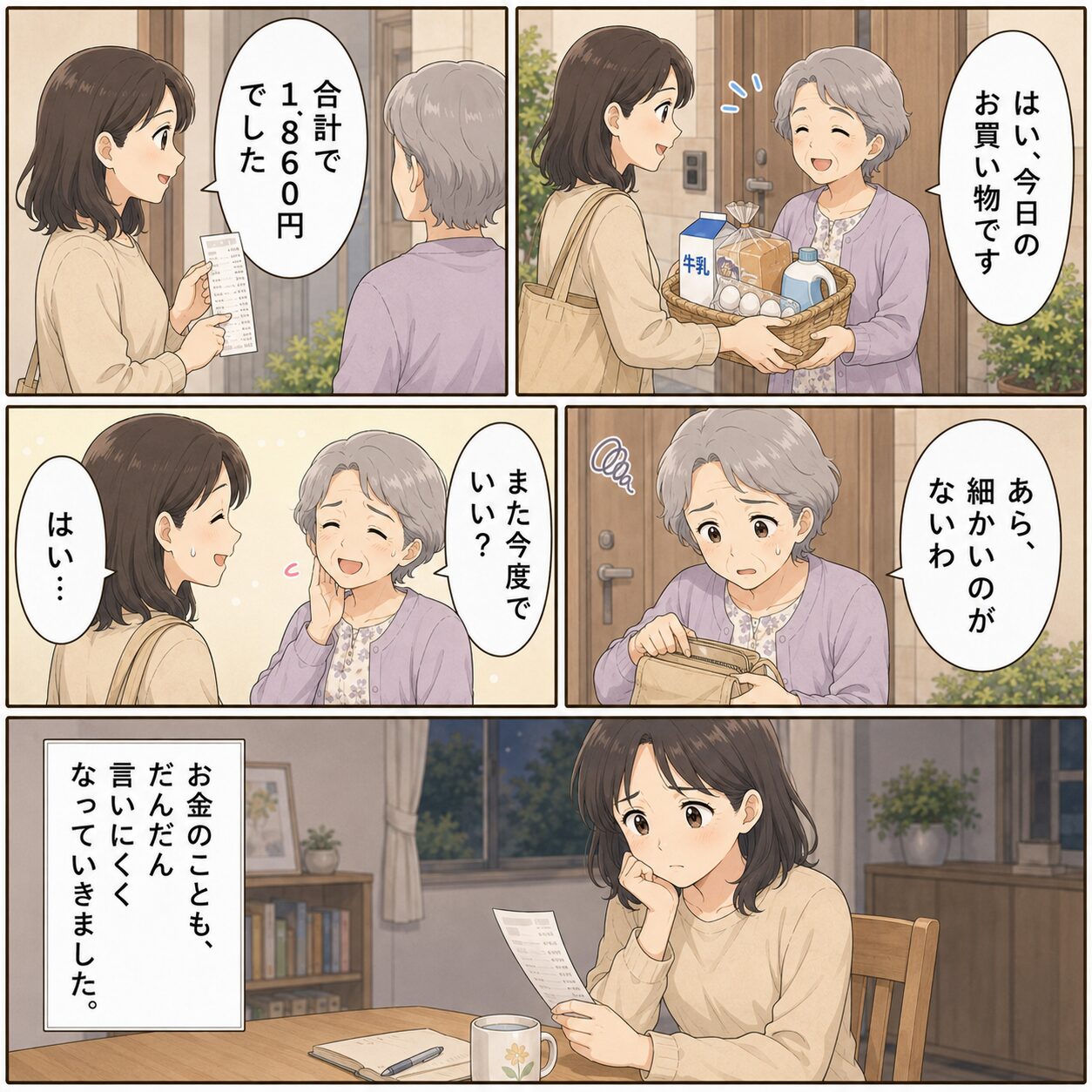 夫に相談しても近所付き合いだと軽く流される場面