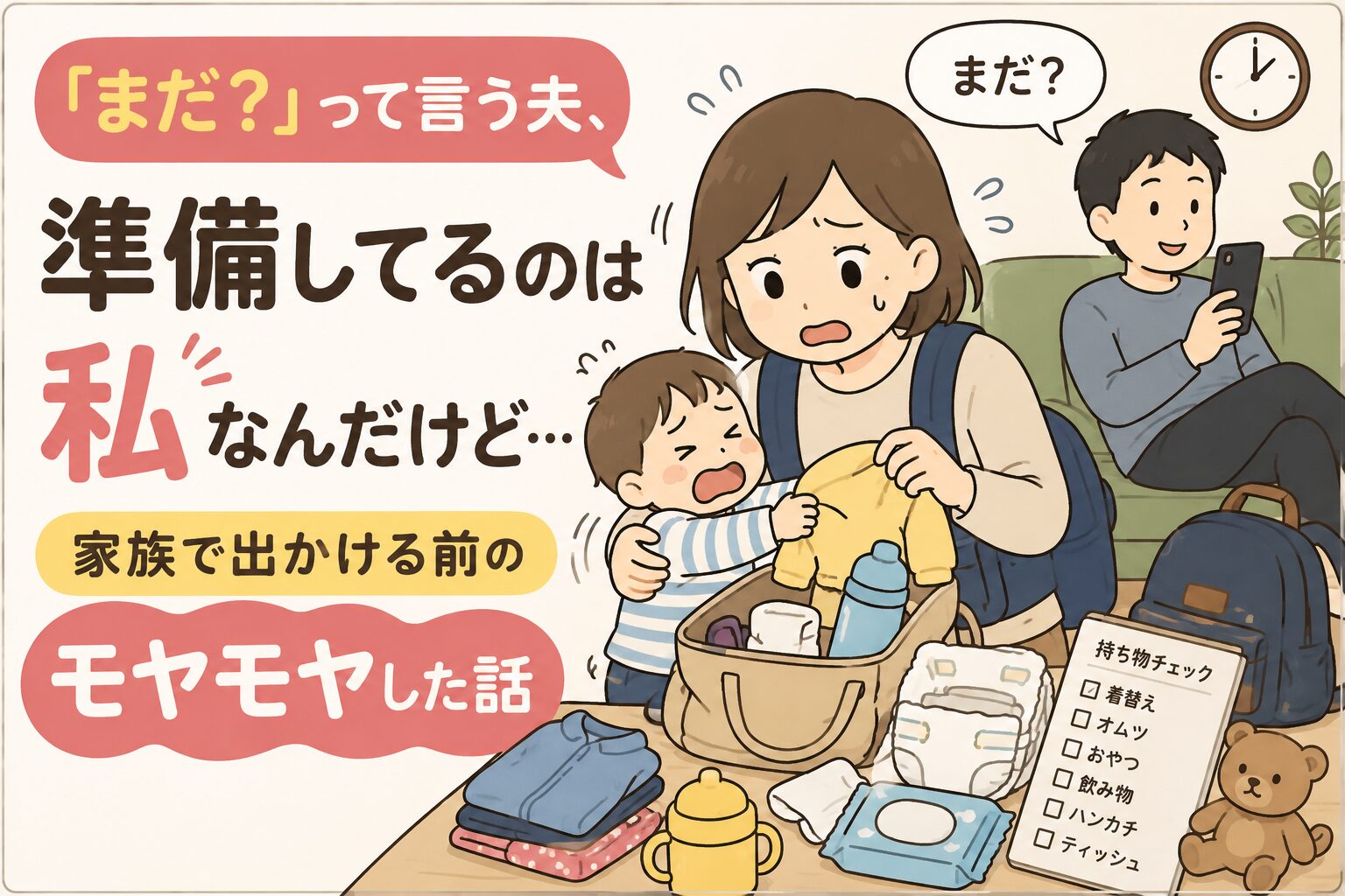 家族で出かける前、「まだ？」と言う夫にモヤモヤした話
