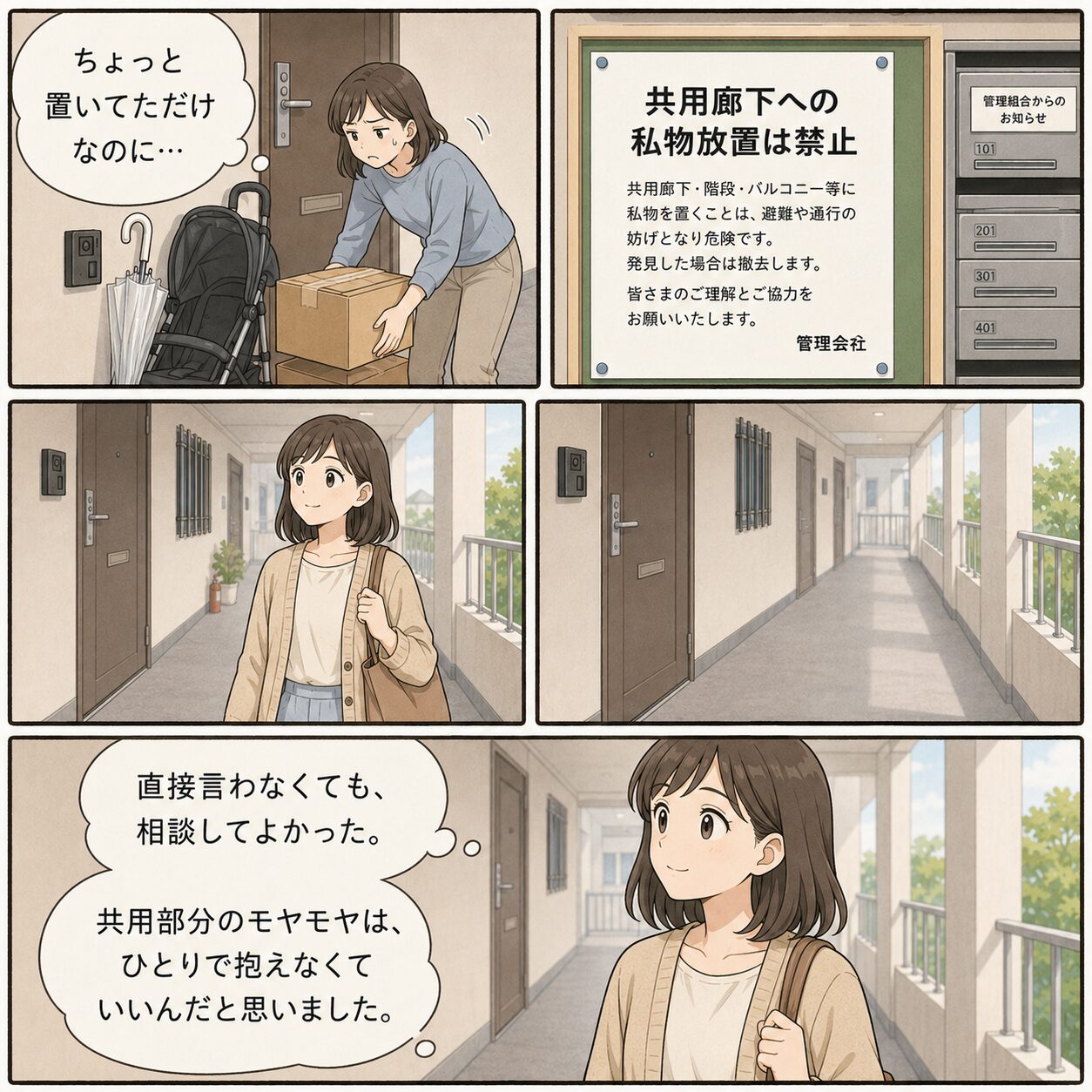 私物が片付いて安心する女性
