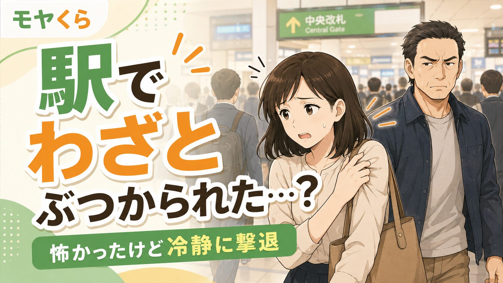 駅でわざとぶつかってくる人に遭遇した話｜怖かったけど冷静に撃退できた理由