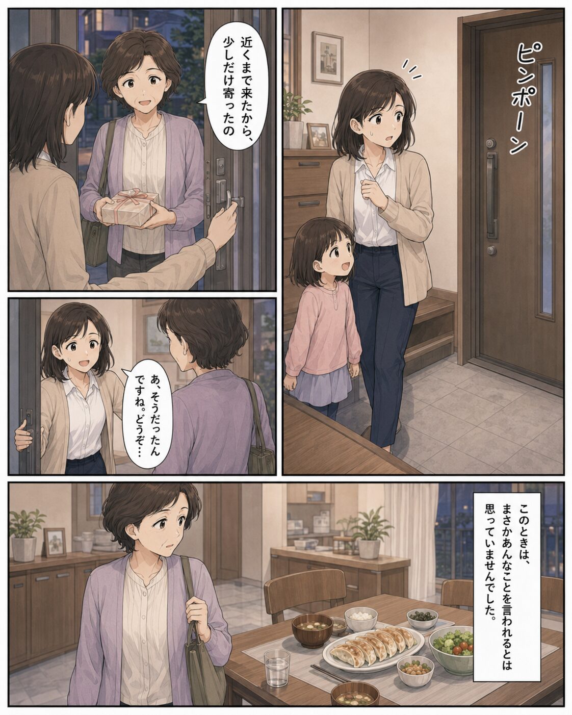 夕飯時に義母が家へ訪ねてくる漫画