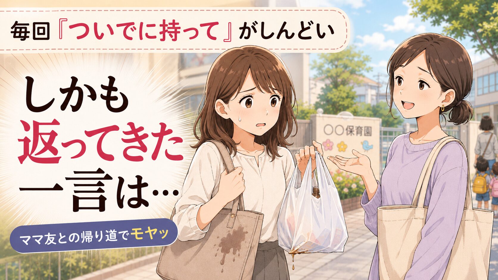 「ついでに持ってくれる？」毎回荷物を押しつけるママ友。